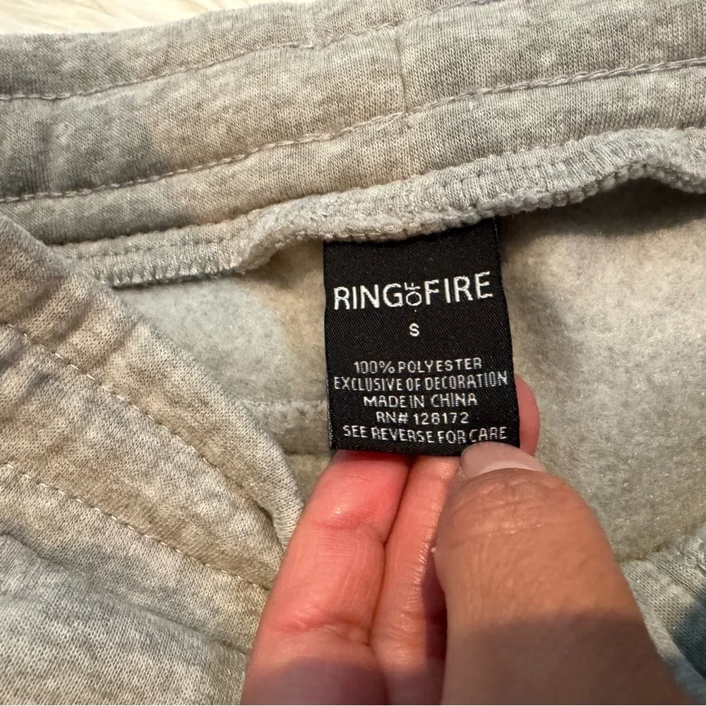 Ring of Fire Boys Moto Knit Shorts Size Small Gray‎ Zip Pocket Drawstring NWT